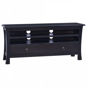 Comoda TV, negru cafeniu deschis,100x30x45cm, lemn masiv mahon - V288305V