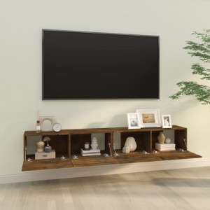 Comode TV, 2 buc., stejar fumuriu, 100x30x30 cm, lemn prelucrat - V820466V - Img 3