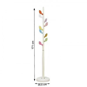 Cuier de podea, tip pom, alb, 30x30x171 cm - TP234464 - Img 2