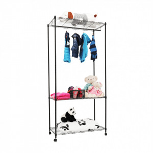 Cuier mobil, 90x45x190 cm, negru - TP275004 - Img 15