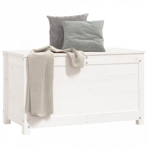 Cutie de depozitare, alb, 80x40x45,5 cm, lemn masiv de pin - V823535V - Img 4