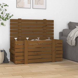 Cutie de depozitare, maro miere, 91x40,5x42 cm, lemn masiv pin - V825001V - Img 2