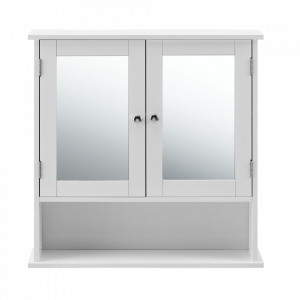 Dulap baie Beatrice, 58 x 56 x 13 cm, placa MDF, lacuit, alb, montabil pe perete - P57498336 - Img 2