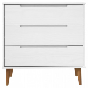 Dulap cu sertare alb, 80x40x80 cm, lemn masiv de pin - V350505V - Img 4
