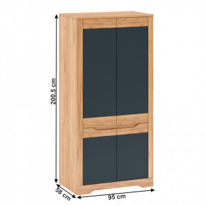 Dulap cu spaţiu pt. umeraşe, gri craft auriu și gri grafit - TP264053 - Img 2