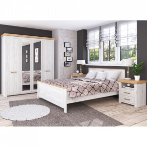 Dulap cu spaţiu pt. umeraşe Q, culoarea stejar craft auriu și culoarea stejar craft alb - TP264015 - Img 4