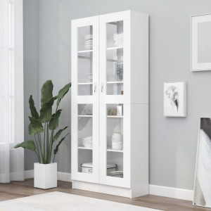 Dulap cu vitrină, alb, 82,5 x 30,5 x 185,5 cm, PAL - V802768V - Img 2