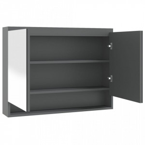 Dulap de baie cu oglindă, gri, 80x15x60 cm, MDF - V331534V
