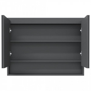 Dulap de baie cu oglindă, gri, 80x15x60 cm, MDF - V331534V - Img 3