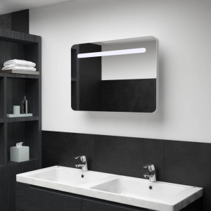 Dulap de baie cu oglinda si LED, 80 x 11 x 55 cm - V285120V