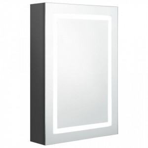 Dulap de baie cu oglindă și LED, gri, 50x13x70 cm - V326490V