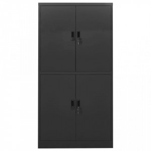 Dulap de birou, antracit, 90x40x180 cm, oțel - V335945V