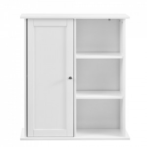 Dulap de perete Emilia pentru camera de baie, 71 x 60 x 18 cm, placa MDF, lacuit, alb - P57498339 - Img 2