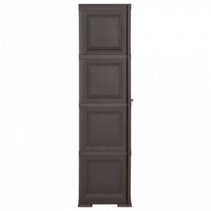 Dulap din plastic, 40x43x164 cm, maro, design de lemn - V340602V - Img 3