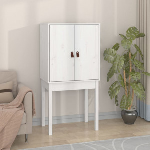 Dulap înalt, alb, 60x40x120 cm, lemn masiv de pin - V821745V - Img 3