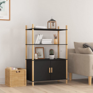 Dulap înalt, negru, 80x40x121 cm, lemn prelucrat - V345700V - Img 2