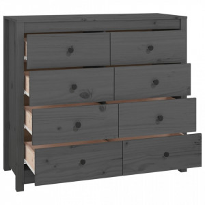 Dulap lateral, gri, 100x40x90 cm, lemn masiv de pin - V821771V - Img 3