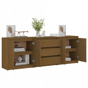 Dulap lateral, maro miere, 180x36x65 cm, lemn masiv de pin - V3094296V - Img 4