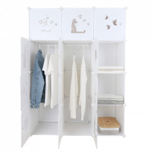 Dulap modular pentru copii, model alb și maro pentru copii - TP288140 - Img 3