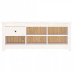 Dulap pentru pantofi, alb, 110x38x45,5 cm, lemn masiv pin - V814595V - Img 3
