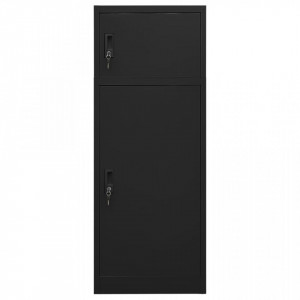 Dulap pentru șa, negru, 53x53x140 cm, oțel - V339601V