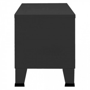Dulap TV industrial, negru, 105x35x42 cm, metal - V339618V - Img 4