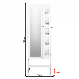 Dulăpior bijuterii, oglindă de podea albă, 53x153 cm - TP228631 - Img 18