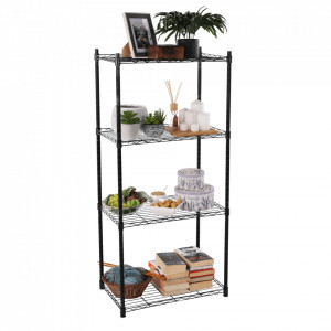 Etajeră cu înălţimea raftului reglabilă, 4 rafturi, neagră - TP274995 - Img 9