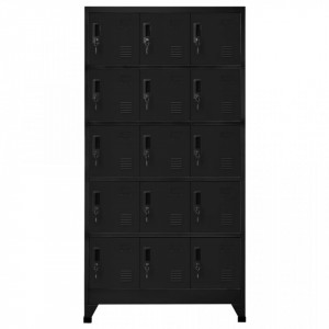 Fișet, negru, 90x40x180 cm, oțel - V339822V