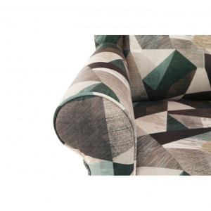 Fotoliu cu taburet, material maro-verde cu modele - TP211110 - Img 3