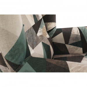 Fotoliu cu taburet, material maro-verde cu modele - TP211110 - Img 5