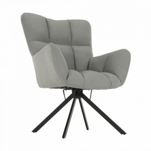 Fotoliu de design rotativ, gri și negru - TP257472 - Img 8
