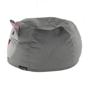 Fotoliu tip sac, material textil gri - TP258160 - Img 14