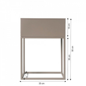 Ghiveci de flori din metal multifuncţional, gri deschis Taupe - TP237387 - Img 17