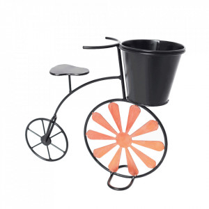 Ghiveci RETRO în formă de bicicletă, vişiniu / negru - TP285300 - Img 4