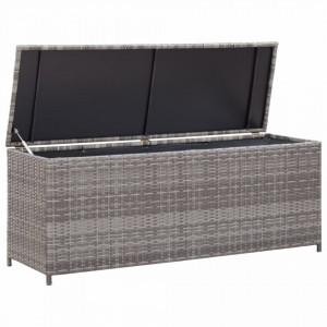Lada de depozitare de gradina, gri, 150x50x60 cm, poliratan - V46462V - Img 2