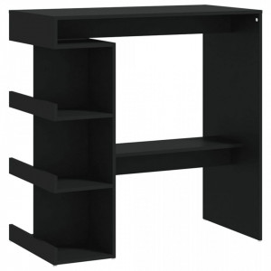 Masă bar cu raft de depozitare, negru, 100x50x101,5 cm, PAL - V809450V - Img 1