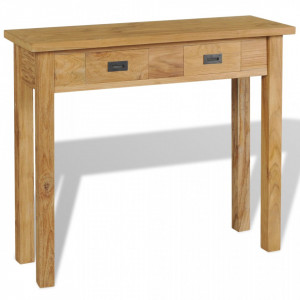 Masa consola din lemn masiv de tec, 90 x 30 x 80 cm - V244481V