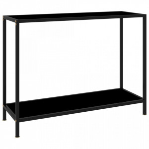 Masa consola, negru, 100 x 35 x 75 cm, sticla securizata - V322836V