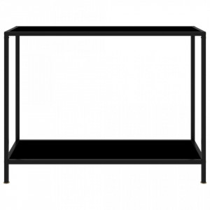 Masa consola, negru, 100 x 35 x 75 cm, sticla securizata - V322836V - Img 2