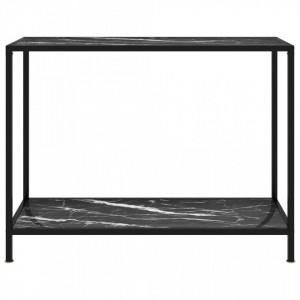 Masa consola, negru, 100 x 35 x 75 cm, sticla securizata - V322838V - Img 2
