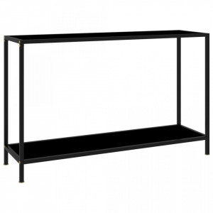 Masa consola, negru, 120 x 35 x 75 cm, sticla securizata - V322840V