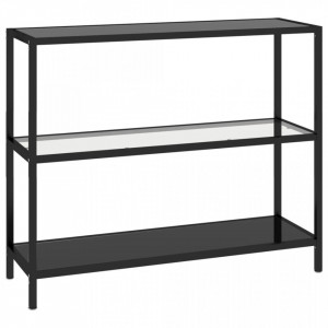 Masă consolă transparent/negru 100x36x90 cm sticlă securizată - V331630V - Img 1