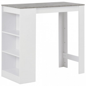 Masa de bar cu raft, alb, 110 x 50 x 103 cm - V280214V - Img 1
