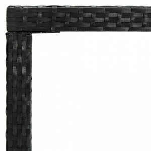 Masă de bar grădină, negru, 130x60x110 cm, poliratan și sticlă - V313461V - Img 4