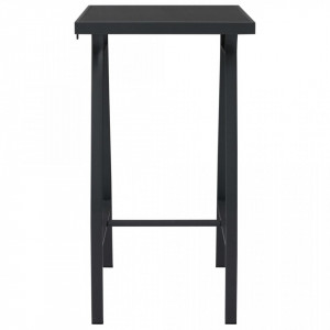 Masa de bar gradina, negru, 60 x 60 x 110 cm, sticla securizata - V48120V - Img 2