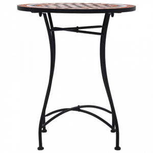 Masa de bistro mozaic, maro, 60 cm, ceramica - V46713V - Img 3