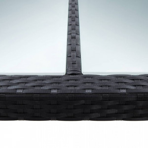 Masă de exterior, negru, 200x150x74 cm, poliratan - V46129V - Img 4