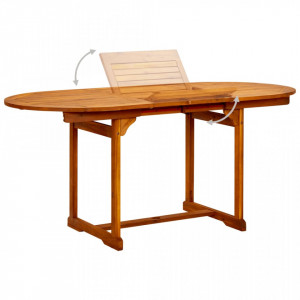 Masă de grădină, (120-170)x80x75 cm, lemn masiv de acacia - V316567V - Img 3