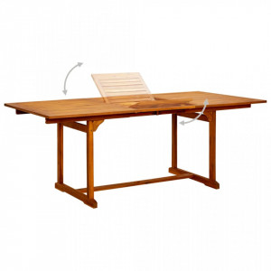 Masă de grădină, (150-200)x100x75 cm, lemn masiv de acacia - V316564V - Img 3